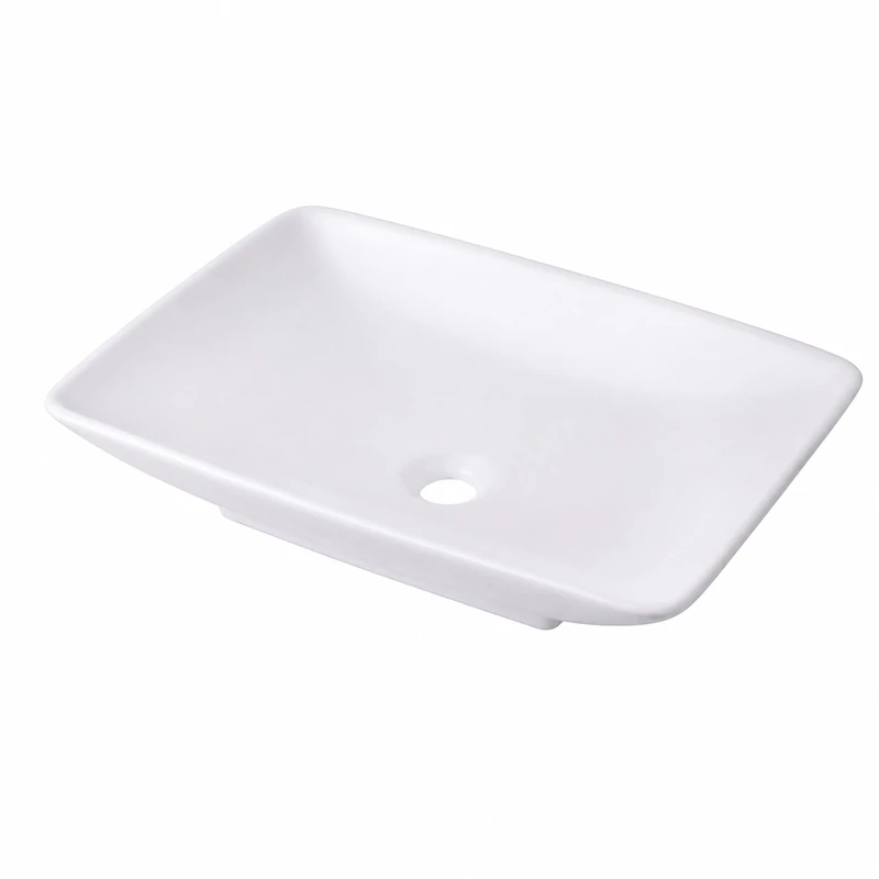 Relaxdays washbasin, HWD: 10 x 59 x 37 cm, no tap Hole or Overflow, White
