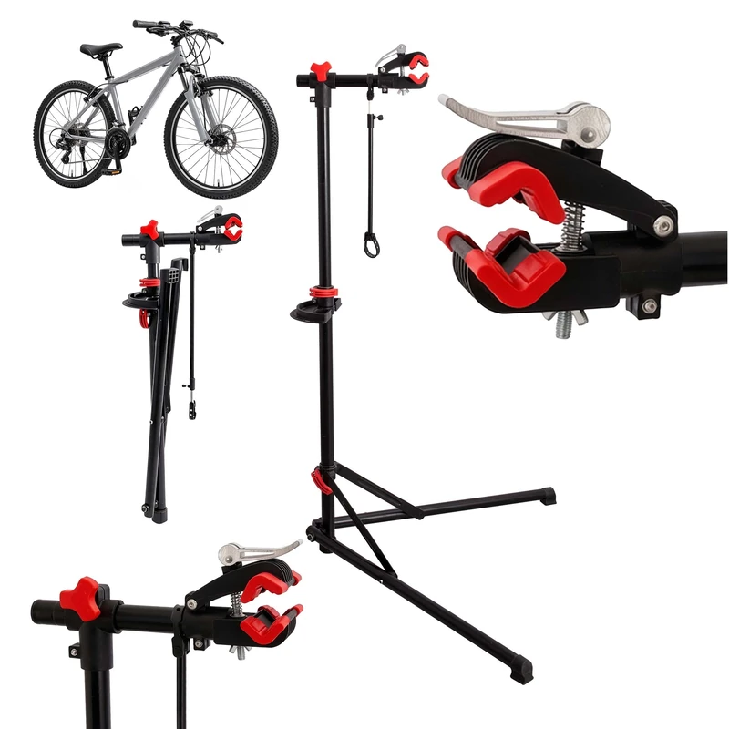 Relaxdays bike repair stand, height-adjustable 115–160 cm, black