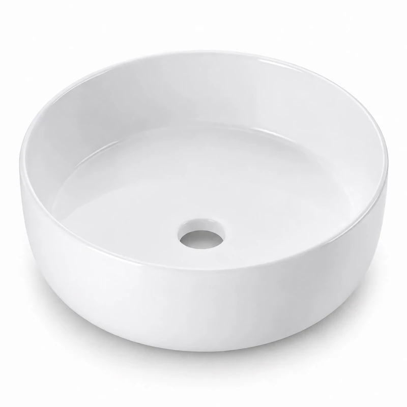 Relaxdays countertop Basin, no tap Hole, 16 x 40.5 cm, White