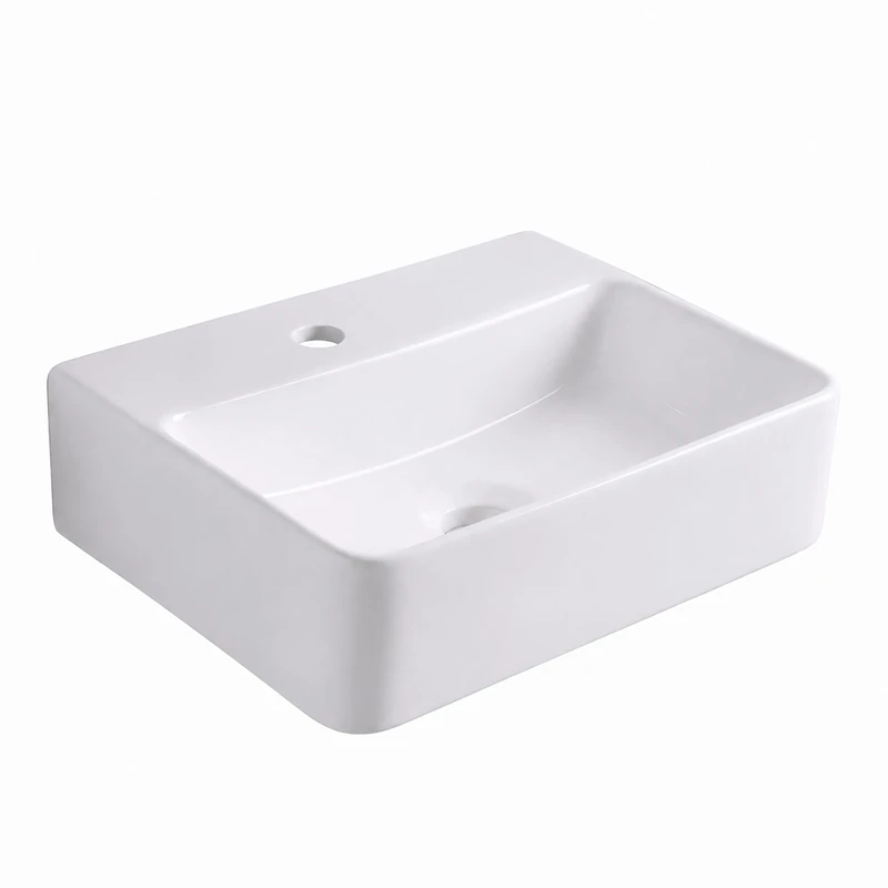 Relaxdays wall washbasin, HxWxD 11x37x27 cm, tap Hole, White
