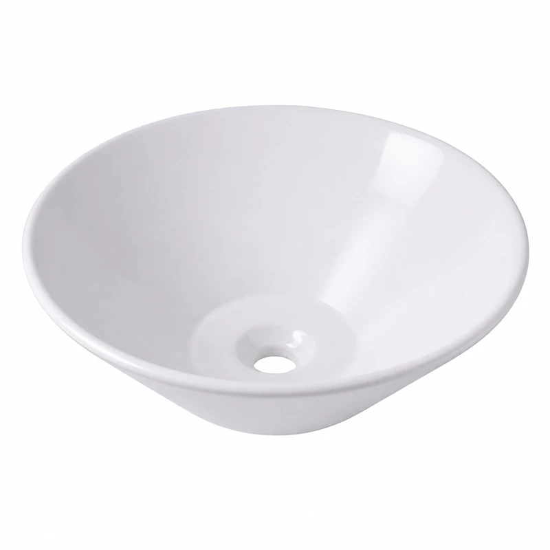 Relaxdays countertop Basin, no tap Hole, 15 x 41.5 cm, White