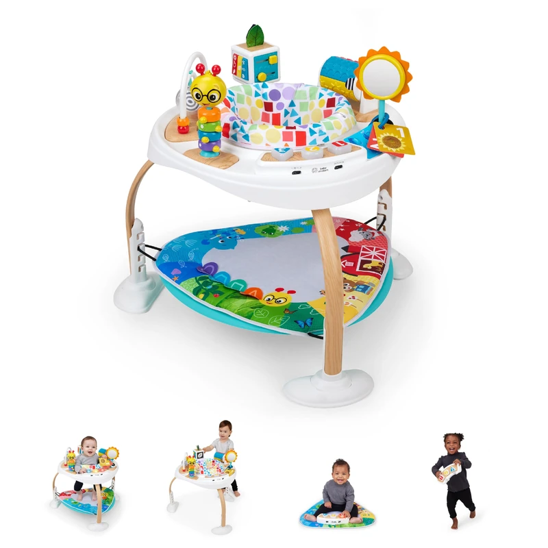 Baby Einstein 4-in-1 Discover More Baby Activity Jumper & Table, for Montessori-Inspired Play, Ages 6 Months and Up