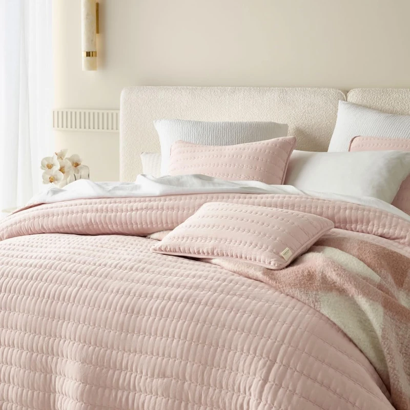 ROOM99 Muse Elegant Bedspread in Powder Pink 240 x 260 cm