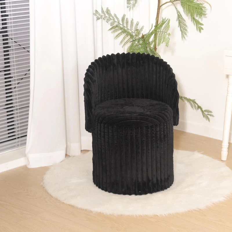 GC GAVENO CAVAILIA Round Extra Large Ottoman Storage Box Black