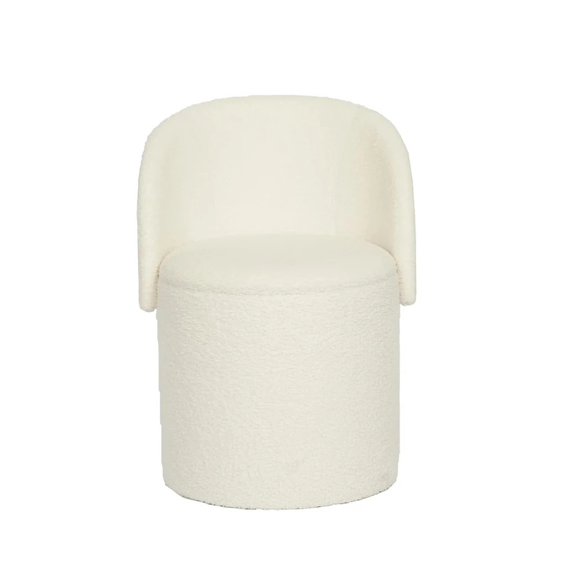 GC GAVENO CAVAILIA Round Stool Extra Large Ottoman Storage Box, Off White