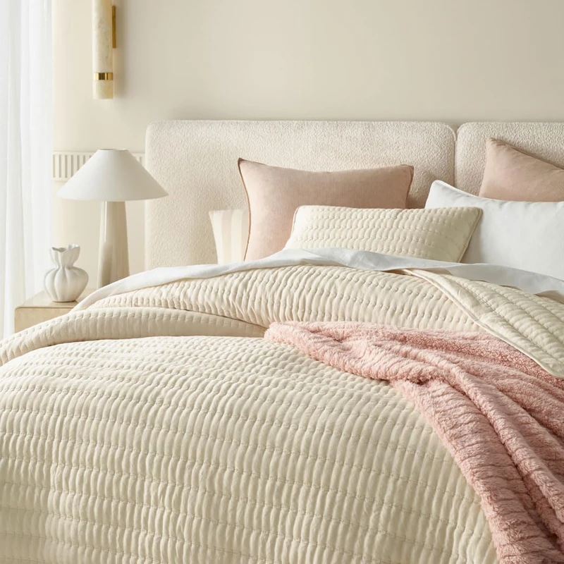 ROOM99 Muse Elegant Bedspread in Cream 220 x 240 cm
