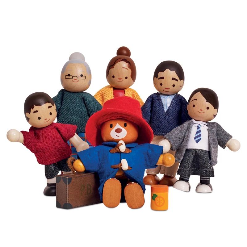 Le Toy Van Paddington & Family Wooden Figures, Brown Family 6 Piece