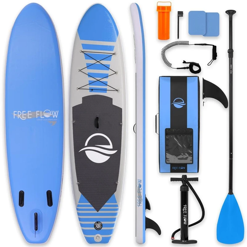 SereneLife 10'6" Inflatable Stand Up Paddleboard with Premium SUP Accessories - 32" Wide and Stable Design with Non-Slip EVA Deck Mat, for Youth and Adults, Capacity 350lbs