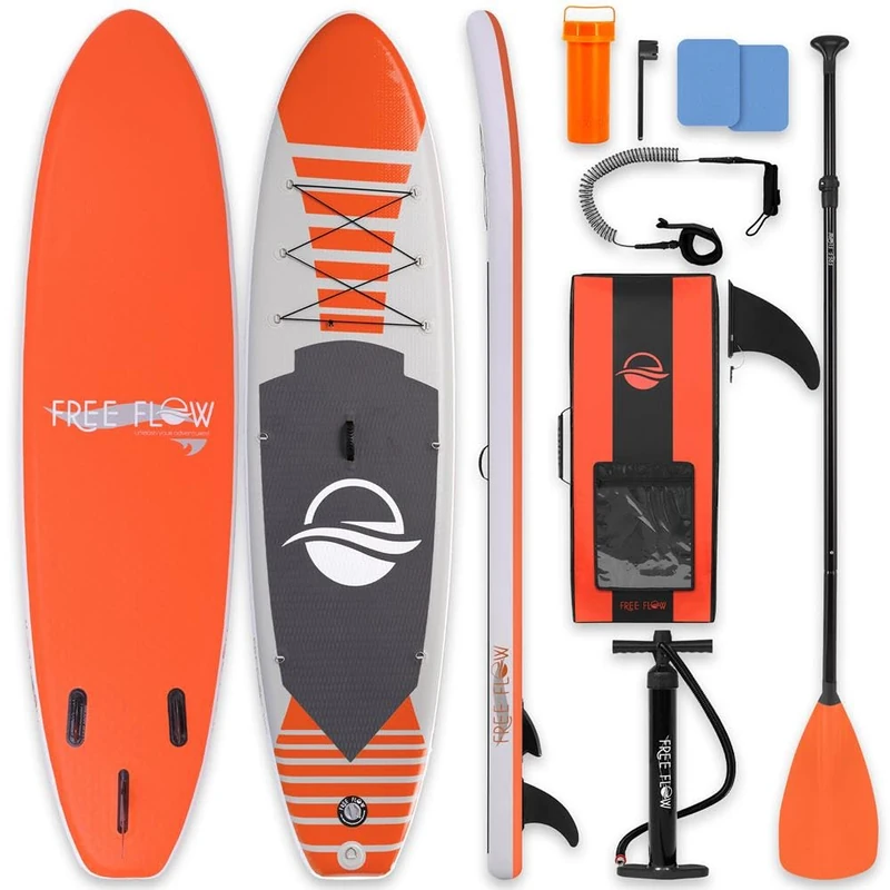 SereneLife 10'6" Inflatable Stand Up Paddleboard with Premium SUP Accessories - 32" Wide and Stable Design with Non-Slip EVA Deck Mat, for Youth and Adults, Capacity 350lbs