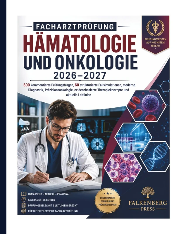 Facharztprüfung Hämatologie und Onkologie 2026–2027: 500 kommentierte Prüfungsfragen, 60 strukturierte Fallsimulationen, moderne Diagnostik, ... Therapiekonzepte und aktuelle Leitlinien