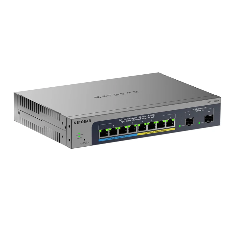 NETGEAR 8-Port Multi-Gig PoE Ethernet Smart Managed Switch (MS110TXUP)