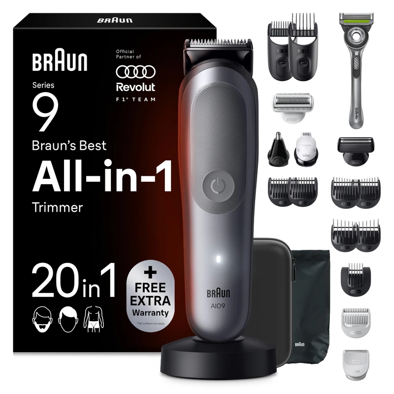 Braun All-in-One Series 9, 20in1 Grooming Kit, ProBlade, BodyGentle Mode, AIO9540