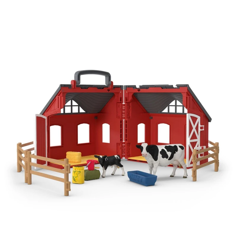 Schleich Farm World - Portable Barn Playset - Kids Ages 3+ | 42826