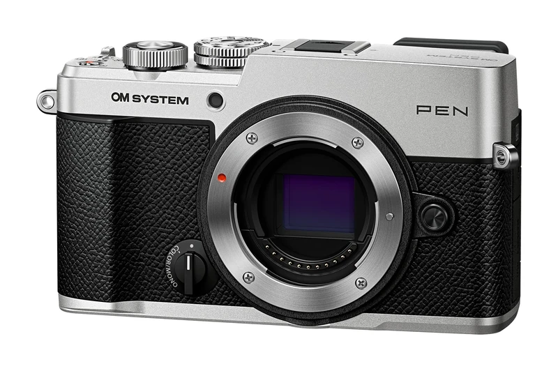 OM SYSTEM PEN Weatherproof Mirrorless Camera Silver with Electronic Viewfinder and Color Profile Control for Everyday and Travel Photography