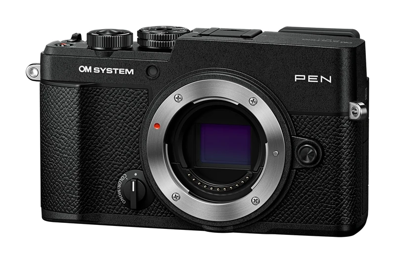 OM SYSTEM PEN Weatherproof Mirrorless Camera Black with Electronic Viewfinder and Color Profile Control for Everyday and Travel Photography