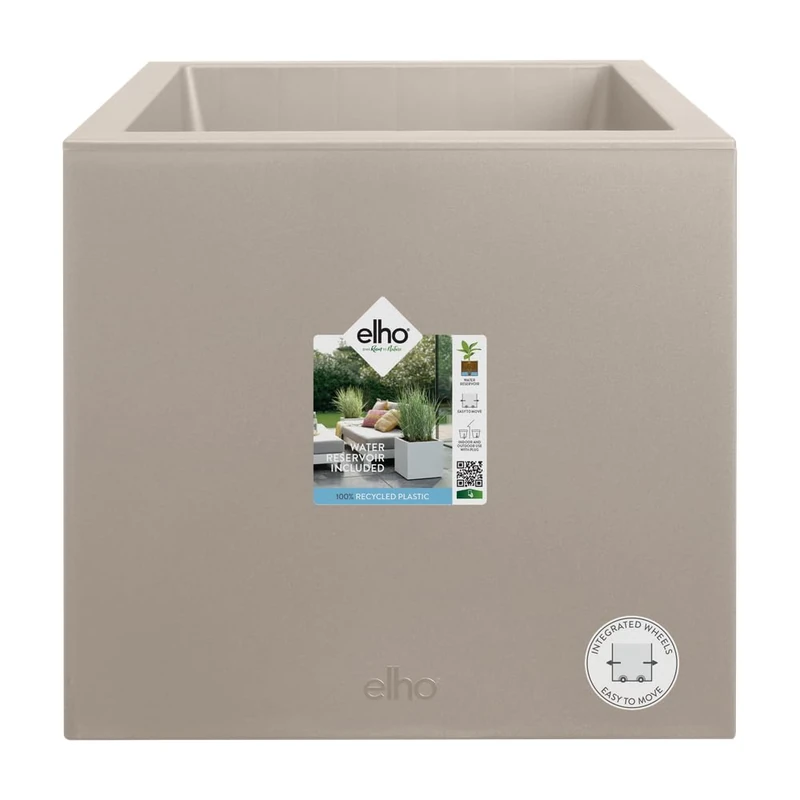 elho vivo next square 40cm plant pot - Mushroom Beige