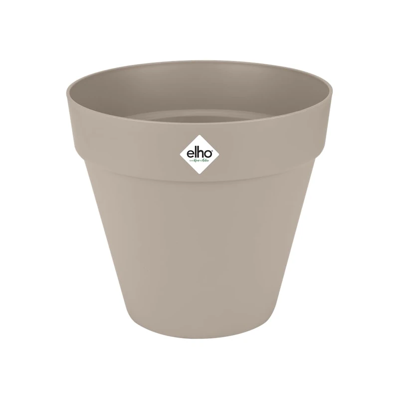 elho loft urban round wheels 60cm flower pot - Mushroom Beige