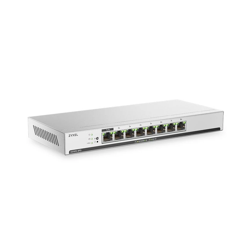 Zyxel 8 Port PoE Switch | Smart Managed Ethernet Network | GS1915-8PDv2