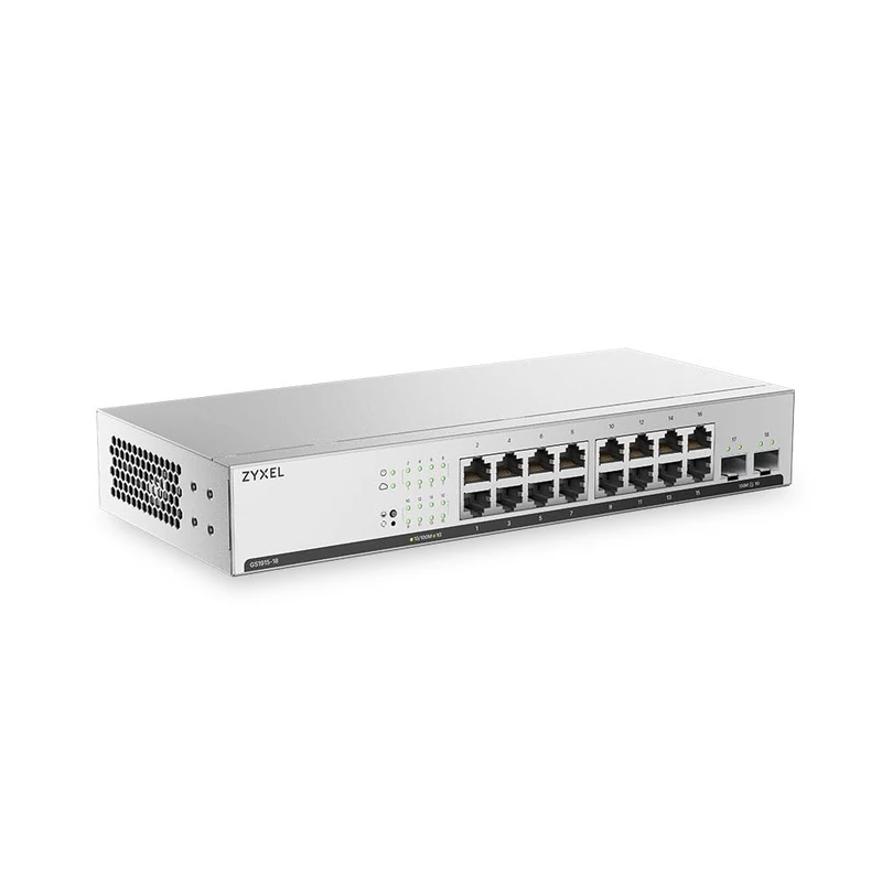 Zyxel 16 Port Ethernet Switch | Smart Managed Gigabit Network | GS1915-18v2
