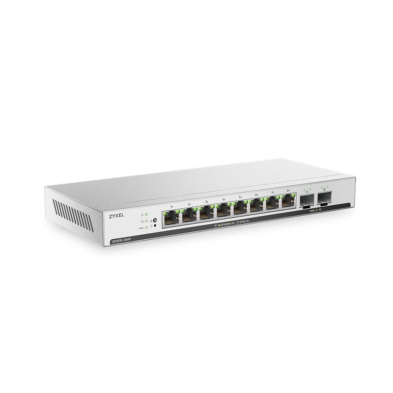 Zyxel 8 Port PoE Switch | Smart Managed Ethernet Network | GS1915-10HPv2