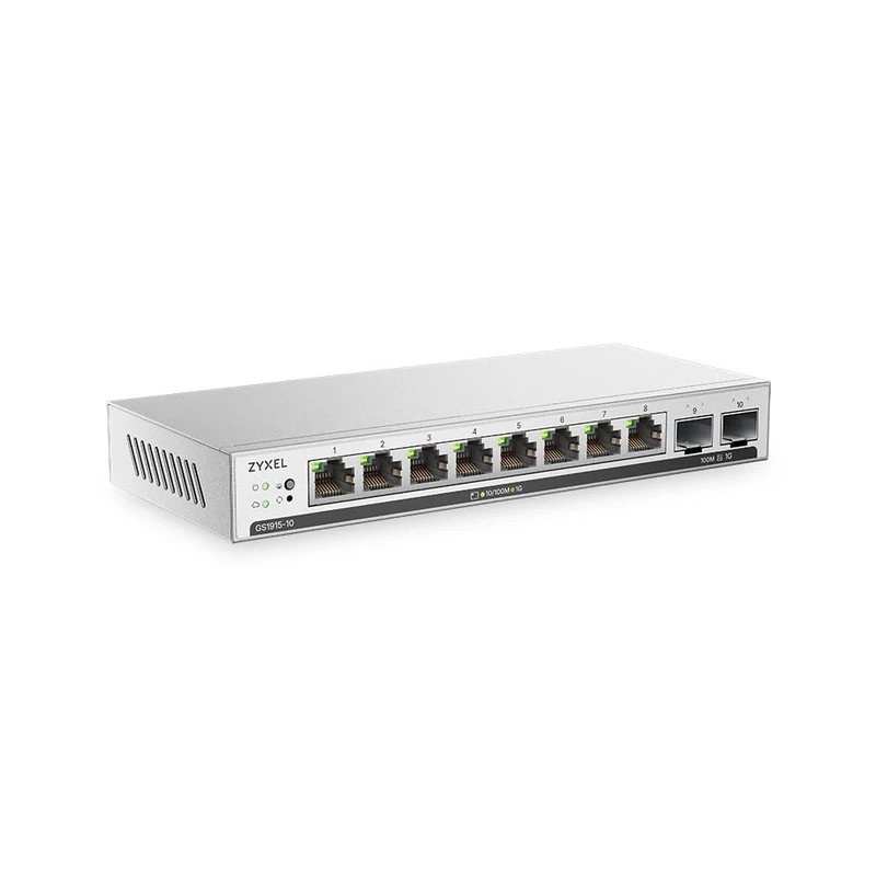 Zyxel 8 Port Ethernet Switch | Smart Managed Gigabit Network | GS1915-10v2