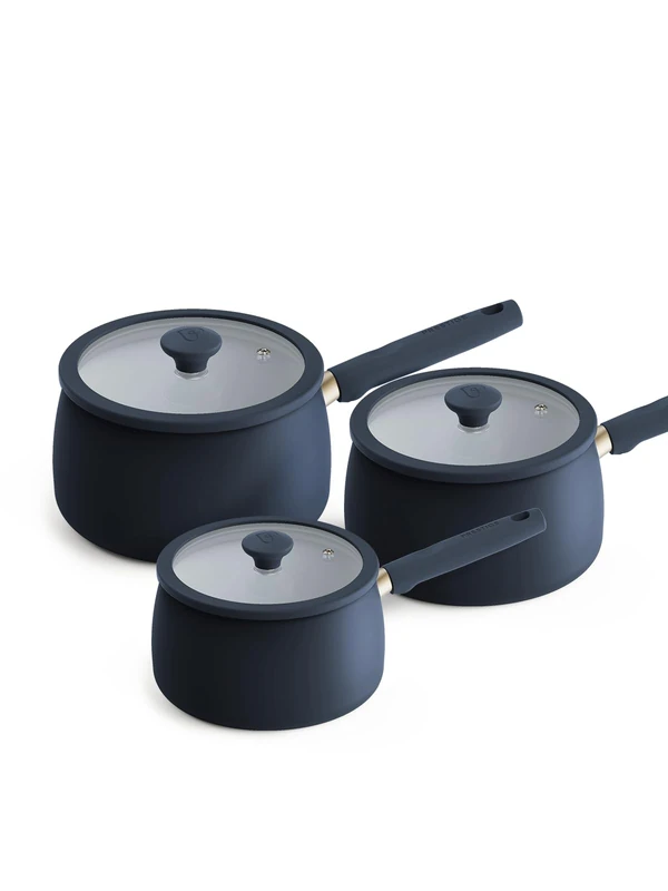 Prestige Ceramic Non Stick Saucepan Set of 3 - French Navy
