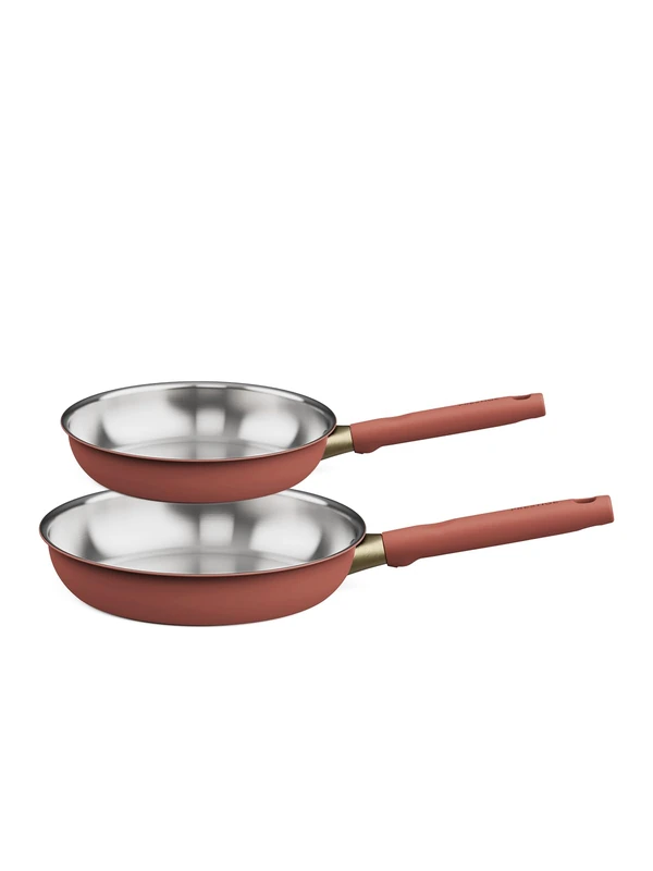 Prestige Stainless Steel Frying Pan Set of 2 20/28cm - Earth Rose