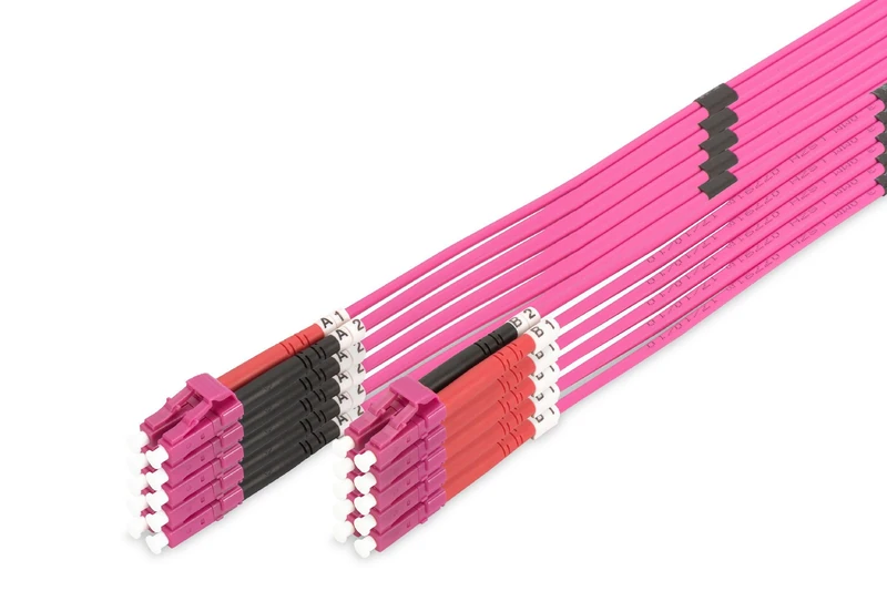 Digitus OM4 Fibre Optic Cable - 10m LC Duplex (5 Pack)