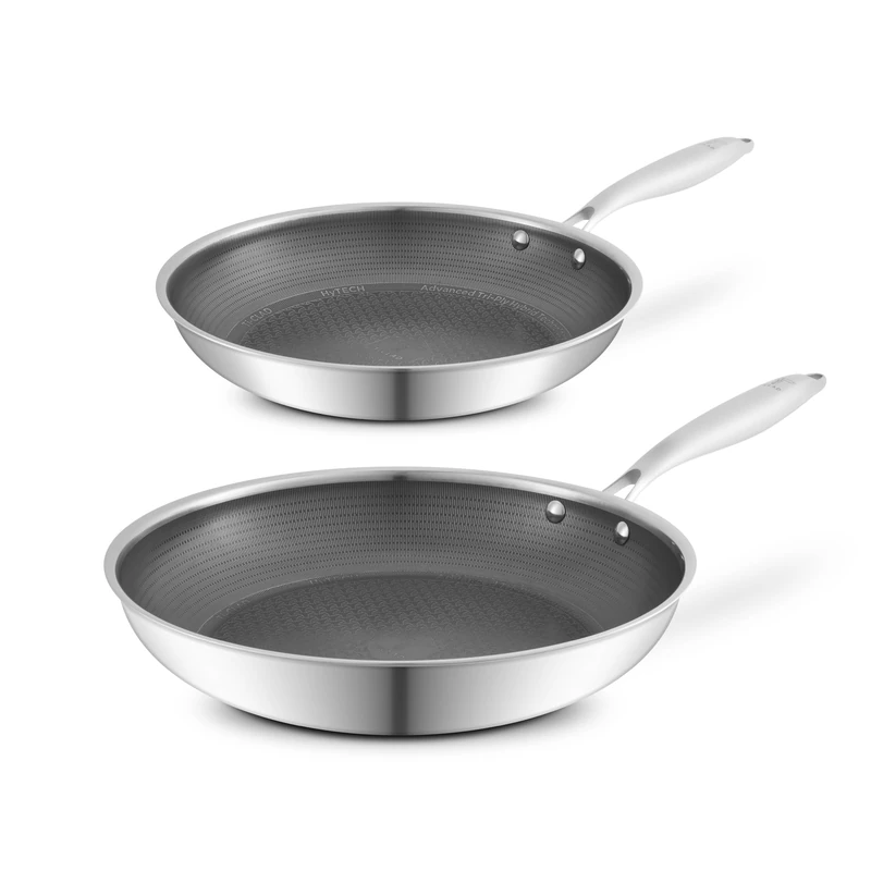 Tower Ti-Clad 2 Piece Hybrid Frying Pan Set, 20cm & 28cm, Grey