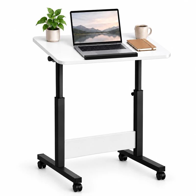 Relaxdays Height-Adjustable Laptop Desk, 67-90 cm, Black/White