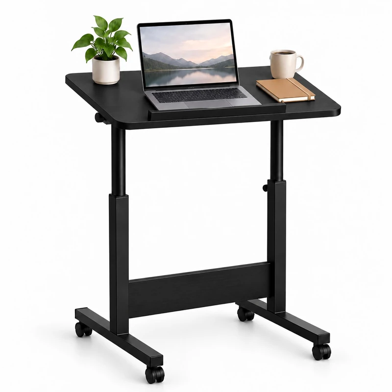 Relaxdays Height-Adjustable Laptop Table, 67-90 cm, Black