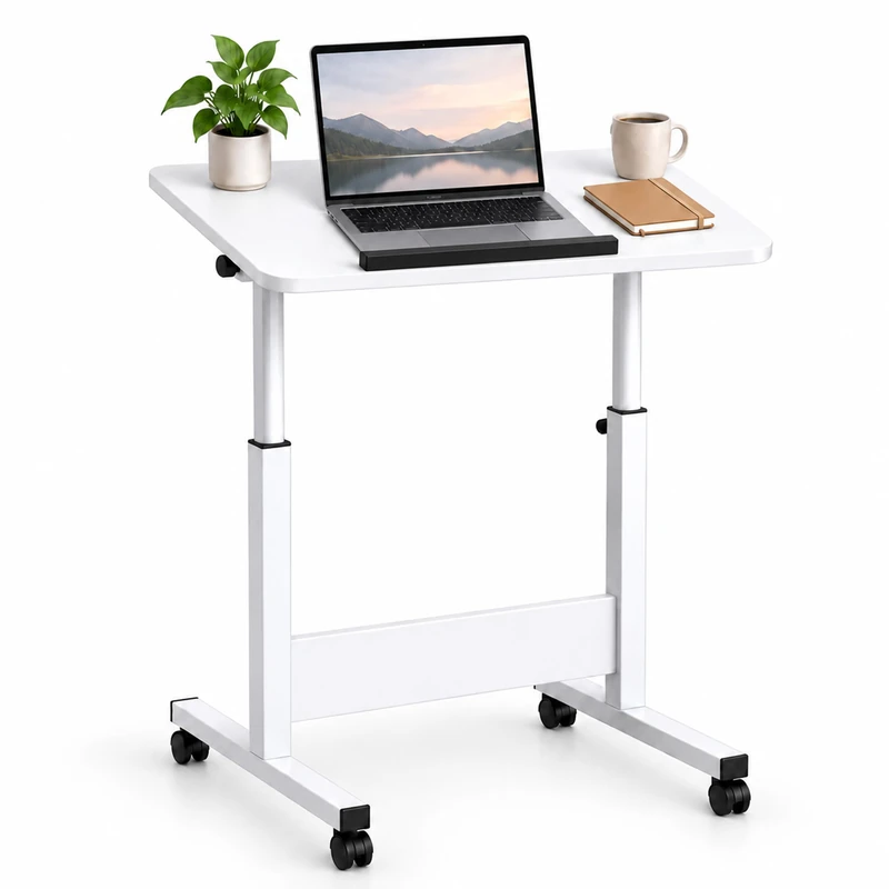 Relaxdays Height-Adjustable Laptop Desk 67-90 cm - White