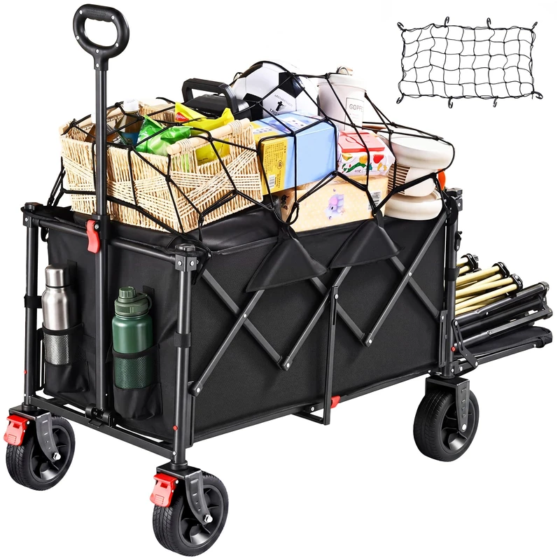 300L Festival Trolley on Wheels, Folding Wagon, Portable Camping Cart