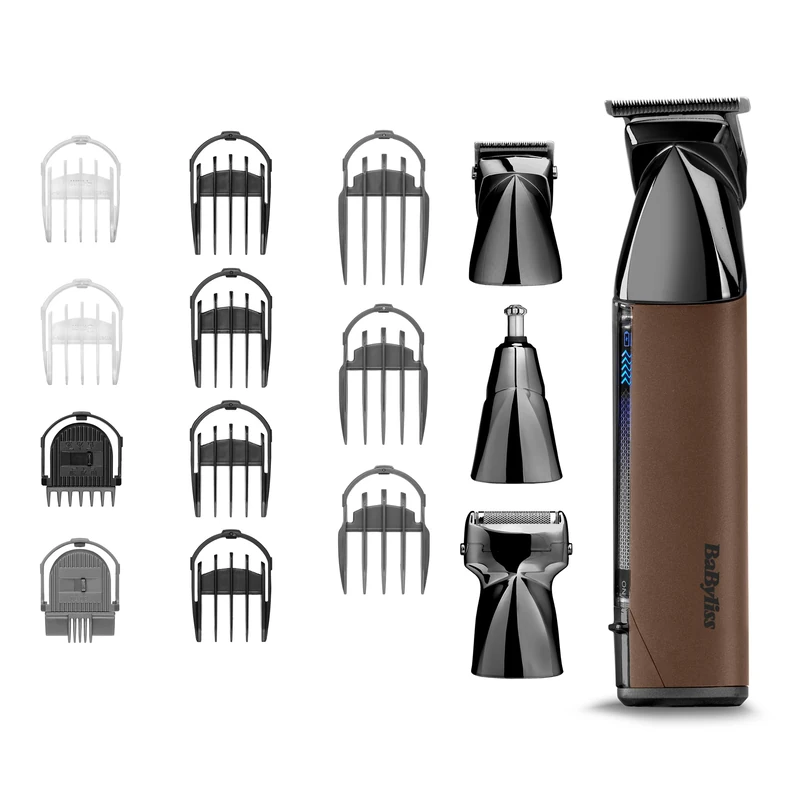 BaByliss Super-X Multi Trimmer, 15-in-1 Rechargeable Grooming Kit, Bronze/Black