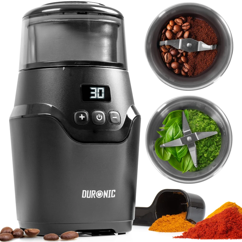 Duronic CG555 Electric Coffee Grinder, 220ml Wet & Dry Cups, Black