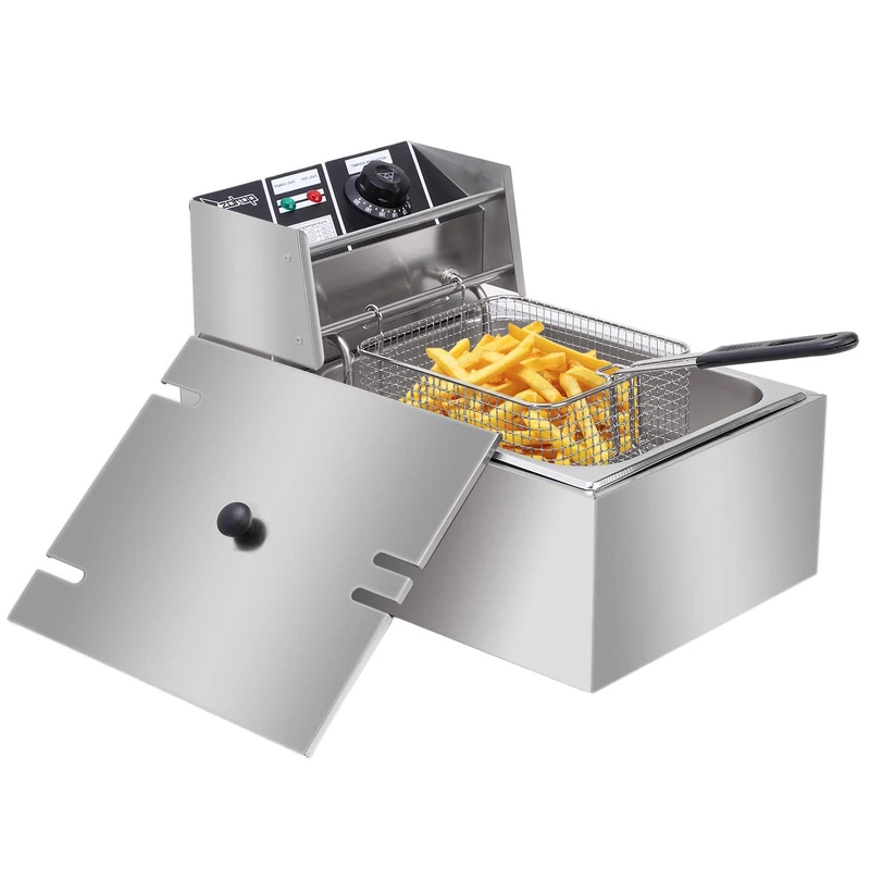 ROVSUN Deep Fat Fryer,6L Stainless Steel Fryer, Adjustable Temperature