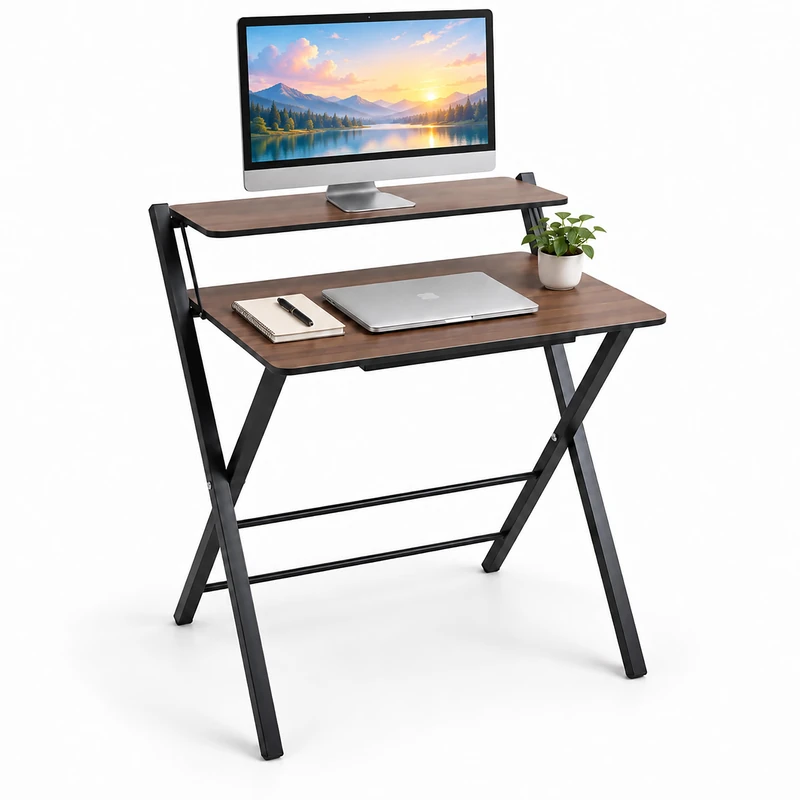 Relaxdays Folding Desk Monitor Stand 82x70x56cm - Home Office