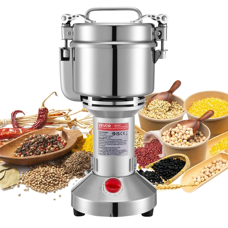 VEVOR Electric Grain Mill Grinder, 750g Commercial Spice Grinders