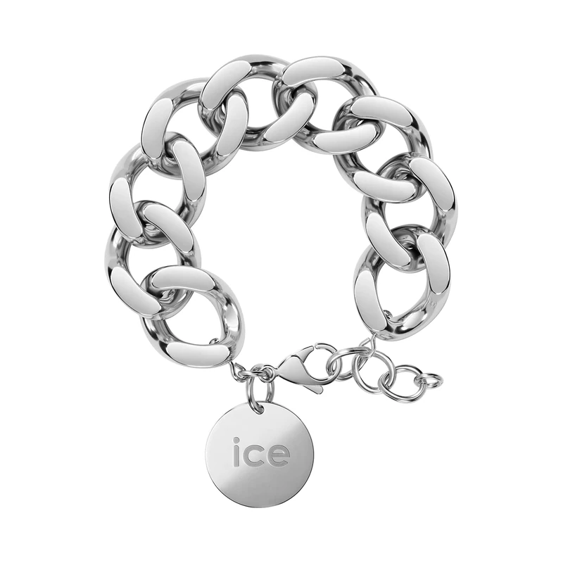 ICE Jewellery - Chain Bracelet - Silver - Chunky Chain Bracelet for Women with a Gold Medal (021304)
