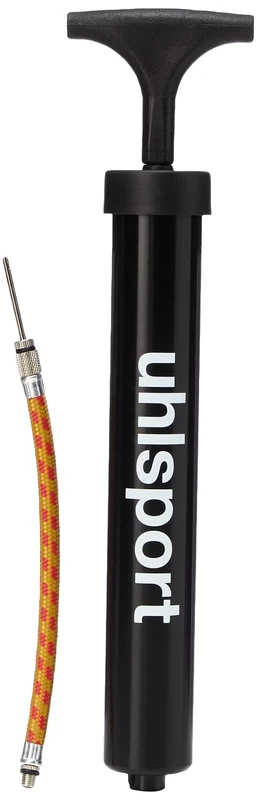 uhlsport Ballpumpe klein (6"), für Fußball, Volleyball & Co., kompakte Luftpumpe mit flexibler Verlängerung, ideale Pumpe für unterwegs, 100118701, Schwarz
