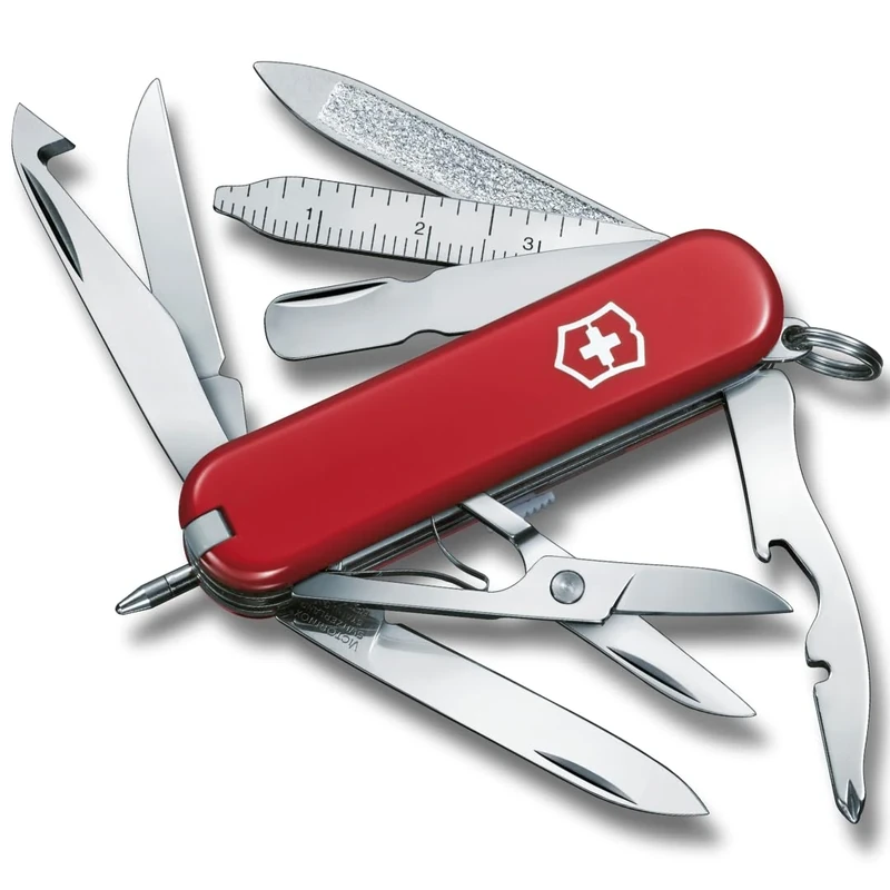 Victorinox Schweizer Taschenmesser Mini Champ, Klein, 18 Funktionen, Swiss Made, Multitool mit Brieföffner, Kapselheber, Drahtabisolierer, Rot - Image 1
