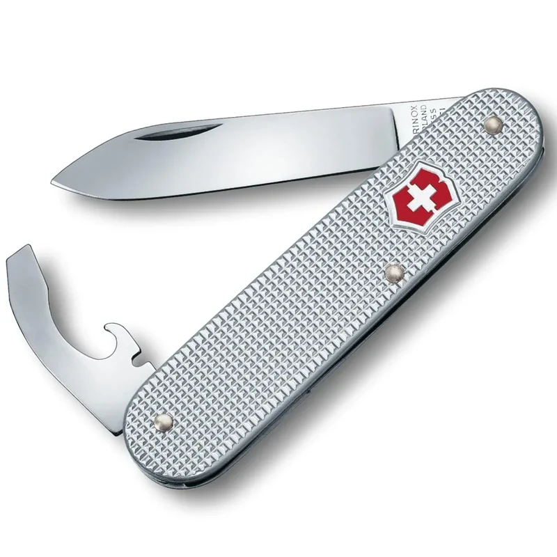 Victorinox Taschenmesser Bantam, Klein, 5 Funktionen, Swiss Made, Multitool mit Klinge, Dosenöffner, Schraubendreher, Silber