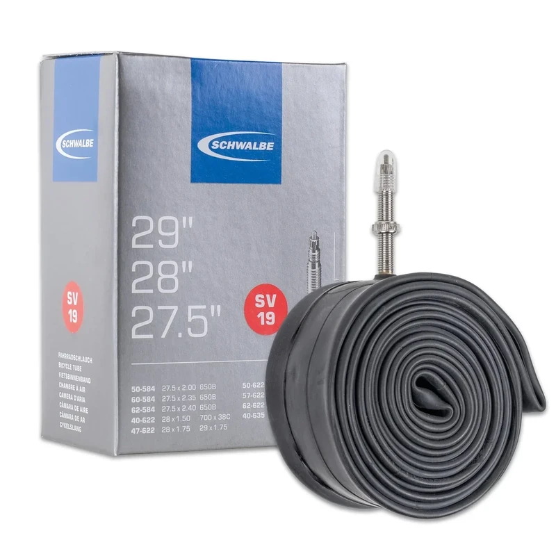 Schwalbe Schlauch Nr. 19 – Fahrradschlauch 27,5/28/29 Zoll (ETRTO 40/62-584/635) – Ventil SV 40mm – Standard Butylschlauch – Schlauch für Fahrrad
