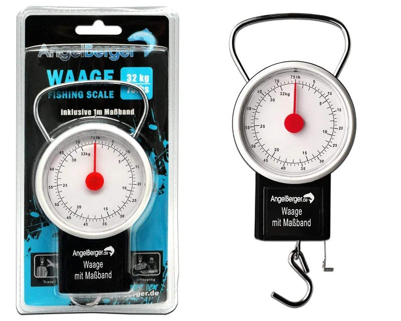 Angel-Berger Waage mit Maßband Hängewaage Anglerwaage
