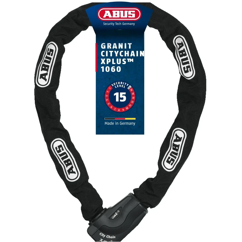 ABUS Unisex CityChain 1060/110 Kettenschloss mit Codekarte Schluesselschloss, Schwarz, 110 cm - Image 1
