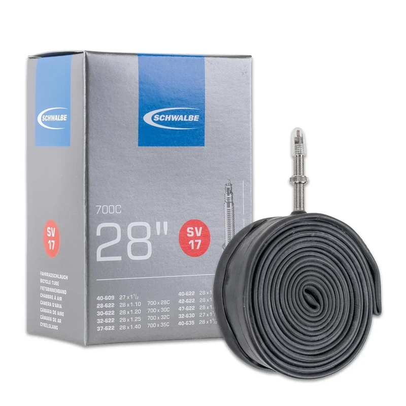 Schwalbe Fahrradschlauch Nr. 17 – Trekking & City Schlauch 28 Zoll (ETRTO 28/47-622/635) – Ventil SV 60mm – Robust & Alltagstauglich – Schlauch für Fahrrad