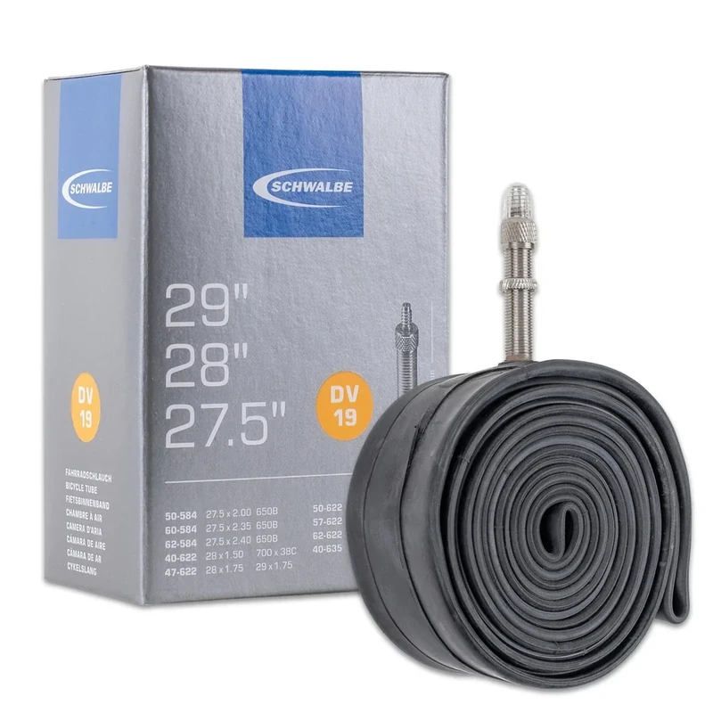 Schwalbe Schlauch Nr. 19 – Fahrradschlauch 27,5/28/29 Zoll (ETRTO 40/62-584/635) – Ventil DV 40mm – Standard Butylschlauch – Schlauch für Fahrrad