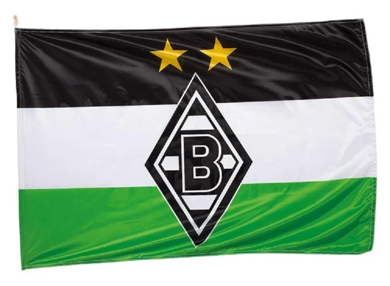 Borussia Mönchengladbach Hiss-Fahne "Logo" | Offizieller Fanartikel Fohlenshop | Gladbach Vereinsfahne Maße 100 x 150 cm Flagge | Fussball Vereinsfahne