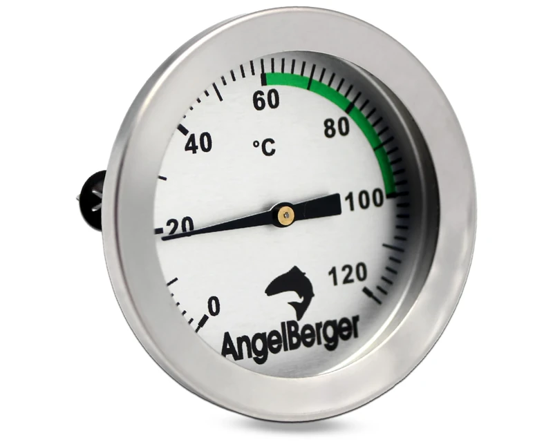 Angel-Berger Räucherthermometer für Räucherofen Smoker mit Messbereich von 0-120°C Grill