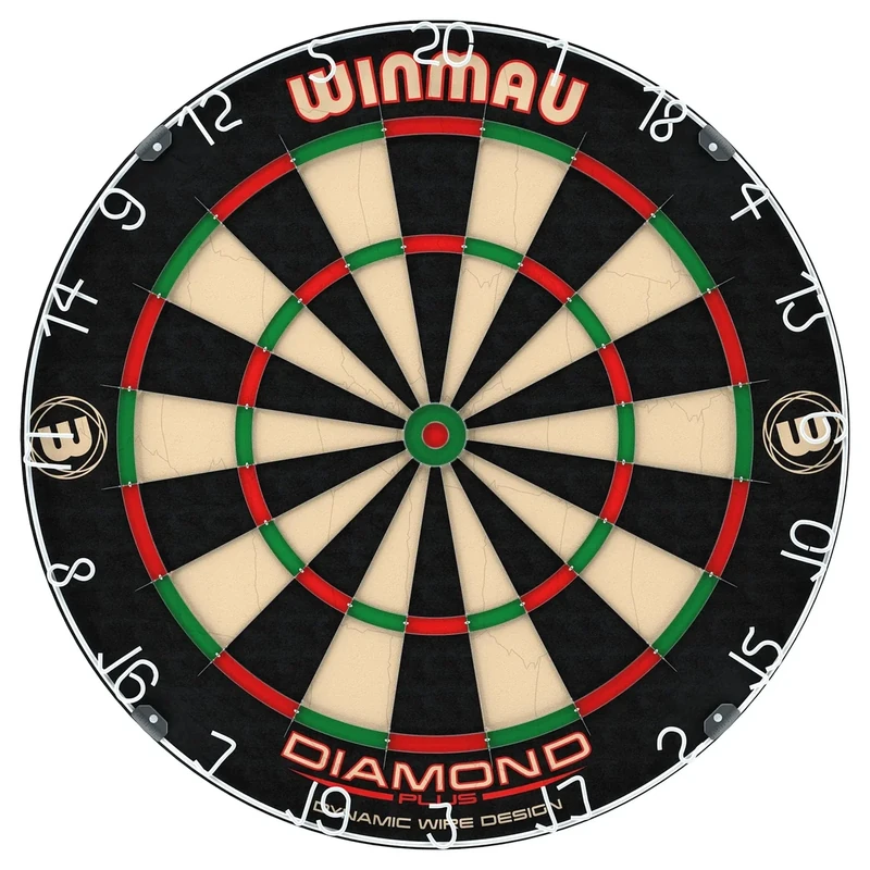 WINMAU Diamond Plus Dartscheibe Steeldart– Professionelles Dartboard aus Borsten mit Offiziellen Turnierspezifikationen – Unterstützt von der PDC - Profi Dart-Zubehör